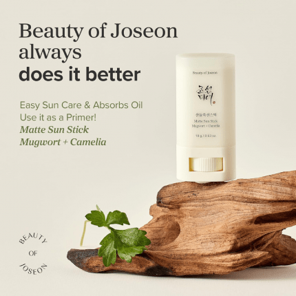 Beauty of Joseon Matte Sun Stick ,Mugwort + Camelia , SPF 50+ PA++++