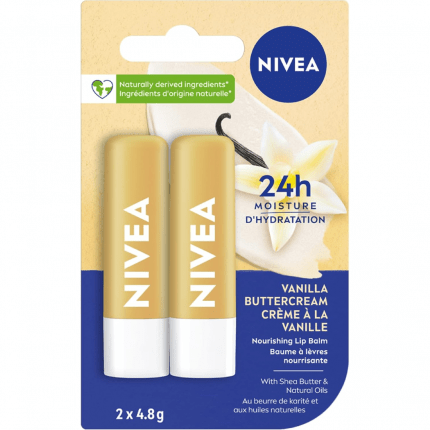 Nivea Vanilla Buttercream Lip Balm 2 Tubes