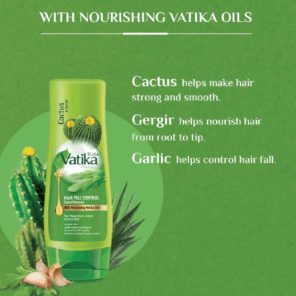 Vatika Naturals Hair Fall Control Conditioner – Enriched with Cactus & Ghergir (400ml)