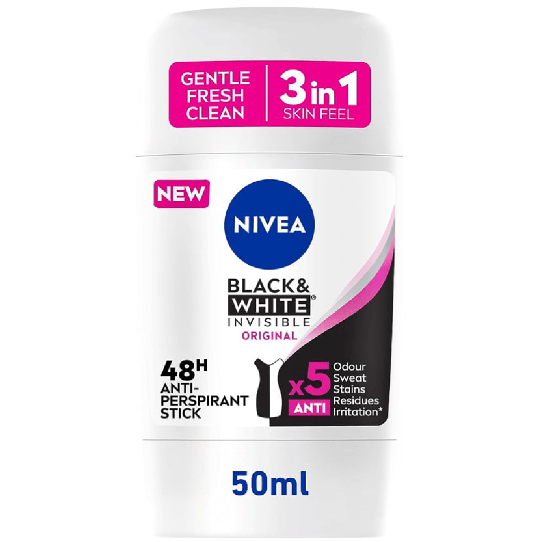 Nivea Black & White Invisible Clear Anti-Perspirant Stick 50 ml Nivea Black & White Invisible Clear Anti-Perspirant Stick 50 ml