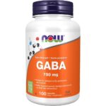 NOW Supplements GABA 750mg Vegetable Capsules, 100