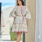 Boho Breeze Embroidered Flared Dress