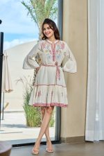 Boho Breeze Embroidered Flared Dress