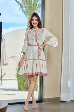Boho Breeze Embroidered Flared Dress