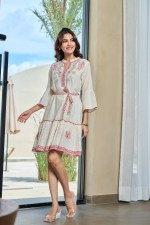 Boho Breeze Embroidered Flared Dress