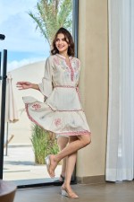 Boho Breeze Embroidered Flared Dress
