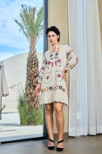 Floral Harmony Embroidered Shift Dress