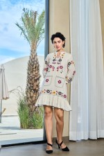 Floral Harmony Embroidered Shift Dress