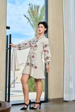 Floral Harmony Embroidered Shift Dress