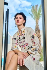 Floral Harmony Embroidered Shift Dress