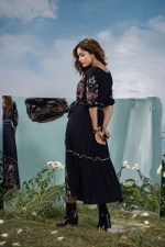 Midnight Blossom Embroidered Maxi Dress