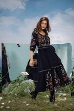 Midnight Blossom Embroidered Maxi Dress