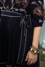 Midnight Blossom Embroidered Maxi Dress