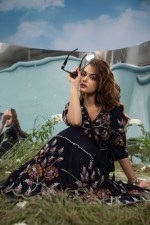 Midnight Blossom Embroidered Maxi Dress