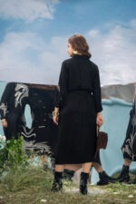 Shadow Lily Embroidered Midi Shirt Dress