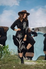 Shadow Lily Embroidered Midi Shirt Dress