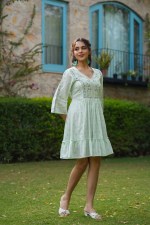 Mint Meadow Embroidered Flared Dress