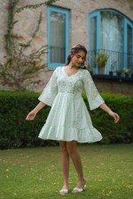 Mint Meadow Embroidered Flared Dress