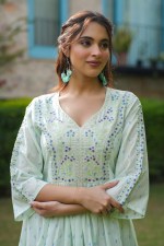 Mint Meadow Embroidered Flared Dress
