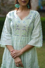 Mint Meadow Embroidered Flared Dress