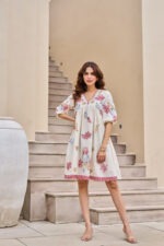 Boho Paradise Embroidered Cotton Dress