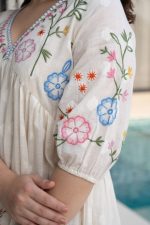 Meadow Bloom Embroidered Cotton Dress