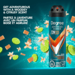 Degree Men Advanced Dry Spray Antiperspirant Deodorant for 72H Sweat and Odour Protection Adventure with MotionSense Technology, 107g