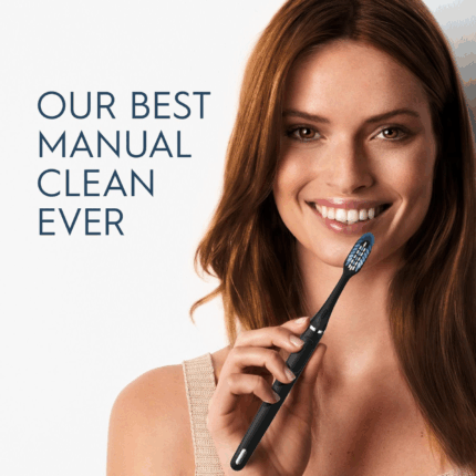 Oral-B Clic Toothbrush, Matte Black, with 2 Brush Head and Magnetic Toothbrush Holder