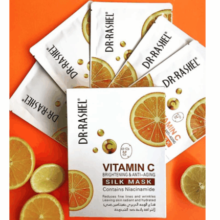 Dr.Rashel Vitamin C Brightening & Anti-Aging Silk Masks, 28g × 10 Pcs