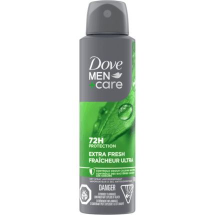 Dove Men+Care Antiperspirant Deodorant Dry Spray For Men Extra Fresh 72-hour Sweat and Odour protection Extra Fresh With Triple Defense Technology, 107g