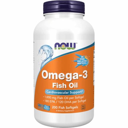 NOW Foods Omega-3 180 EPA / 120 DHA, Cardiovascular Support, 200 Fish Gelatin Softgels