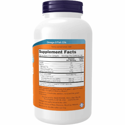 NOW Foods Omega-3 180 EPA / 120 DHA, Cardiovascular Support, 200 Fish Gelatin Softgels