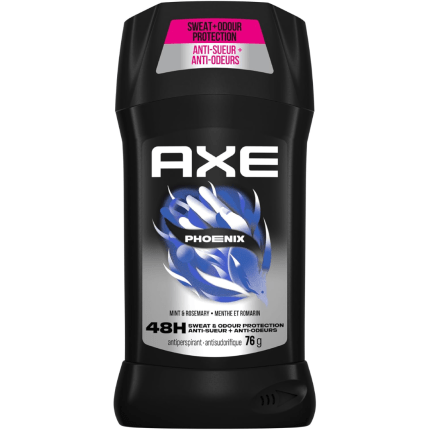 AXE Phoenix Antiperspirant Stick for 48-Hour Sweat and Odour Protection, Crushed Mint & Rosemary, 76g