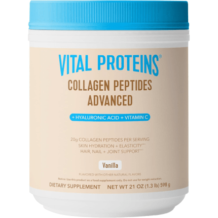 Vital Proteins Collagen Peptides Advanced + Hyaluronic Acid + Vitamin C Vanilla Flavor 21 OZ 598g