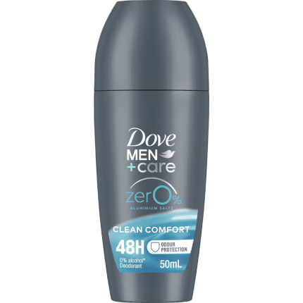 Dove Men +Care 48 Hour Deodorant Zero Roll On Clean Comfort 50mL (1)