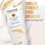 Pantene Sulfate Free Conditioner, Anti Breakage for Medium or Long Hair with Rice Bran Oil, Safe for Color Treated Hair, Nutrient Blends, 237 mL