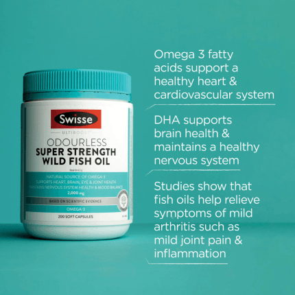 Swisse Odourless Super Strength Wild Fish Oil 2000mg 200 Capsules (2)