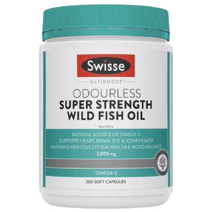 Swisse Odourless Super Strength Wild Fish Oil 2000mg 200 Capsules