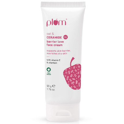 Plum 1% Ceramide Face Cream With Oat, Strengthens Skin Barrier & Nourishes (50g)