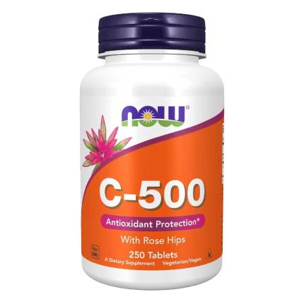NOW Supplements, Vitamin C-500 with Rose Hips, Antioxidant Protection 250 Tablets