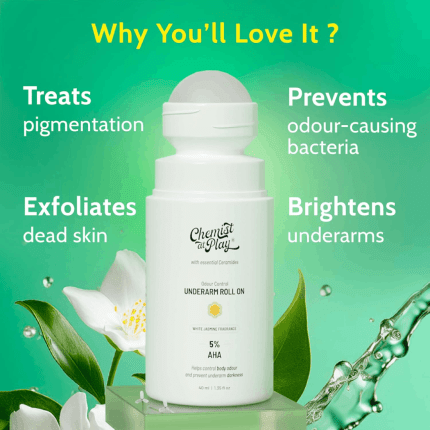 Chemist at Play UnderArm Roll-On with 5% AHA 40ml