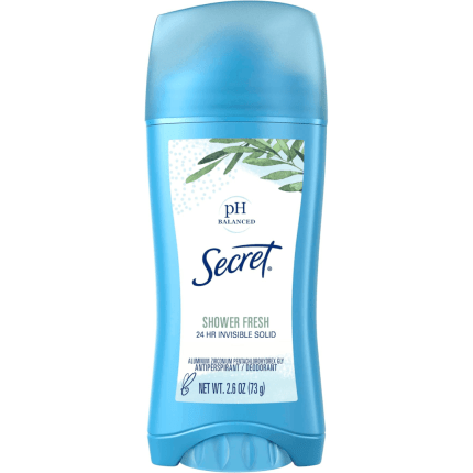 Secret Invisible Solid Antiperspirant and Deodorant, Shower Fresh, 73 g